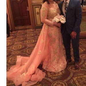 Saiid kobeisy custom made pink and gold gown